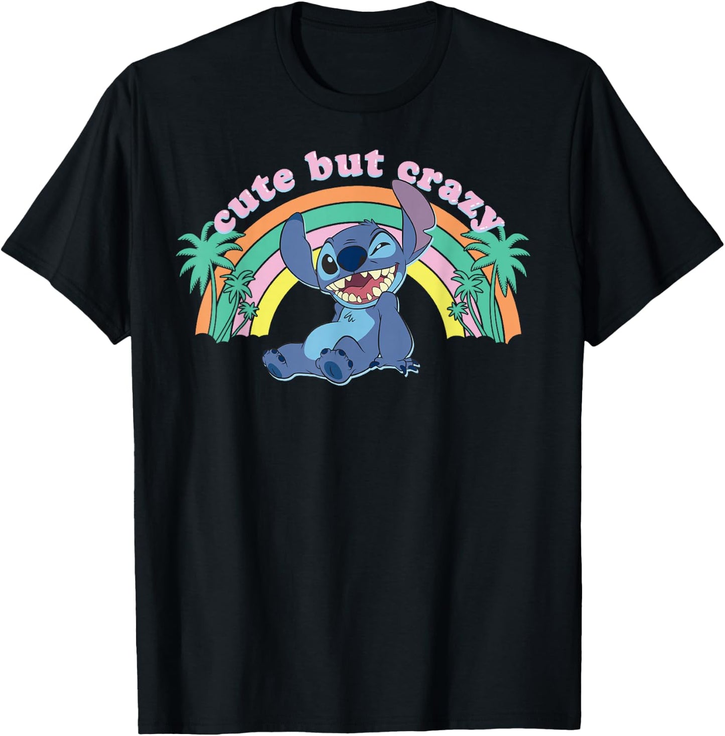 Disney Lilo & Stitch Cute But Crazy Stitch T-Shirt - T-Shirt | Black