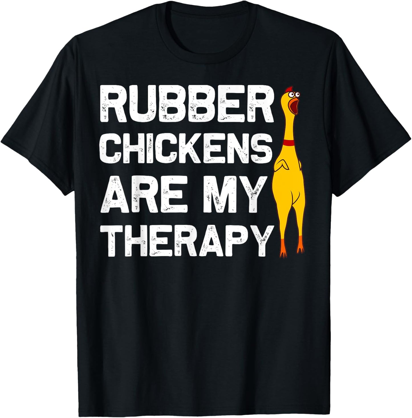 Funny Rubber Chicken Gift Men Women Rubber Chicken Costume T-Shirt - T-Shirt | Black
