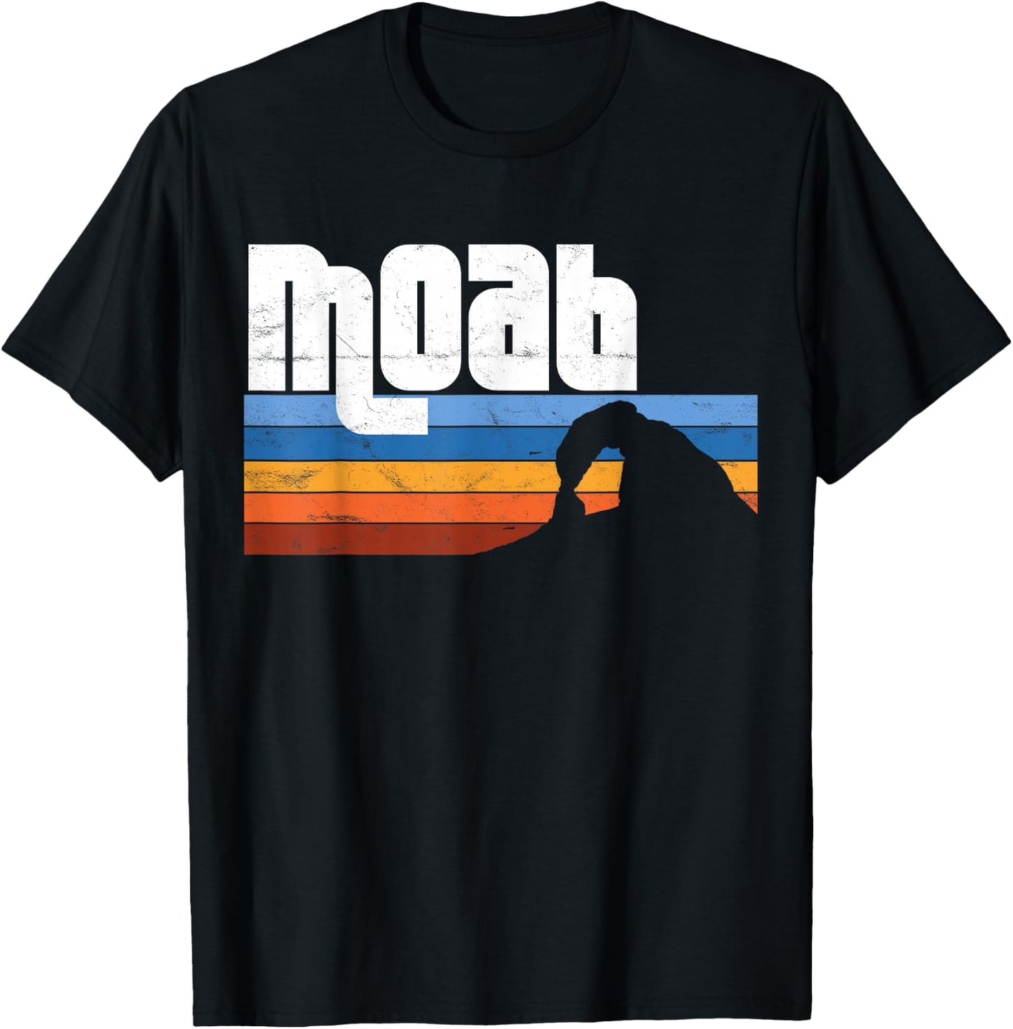 Moab Utah UT Arches Canyonlands National Park Retro Sunset T-Shirt - T-Shirt | Black