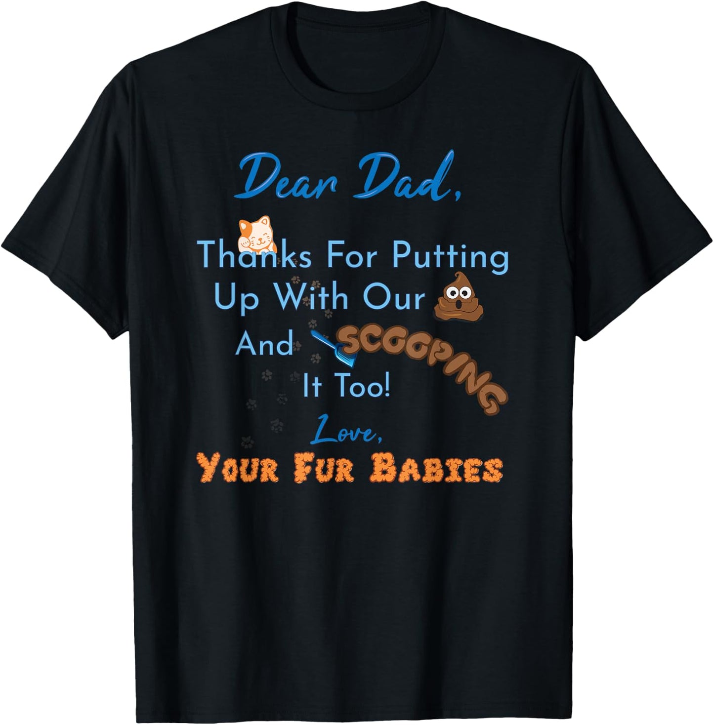 From Fur Babies for Father - Father's Day Cat Dad Women T-Shirt - T-Shirt | Black
