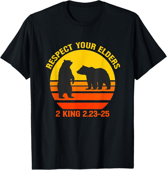 Respect Your Elders Bears shirt For Man And Women T-Shirt - T-Shirt | Black