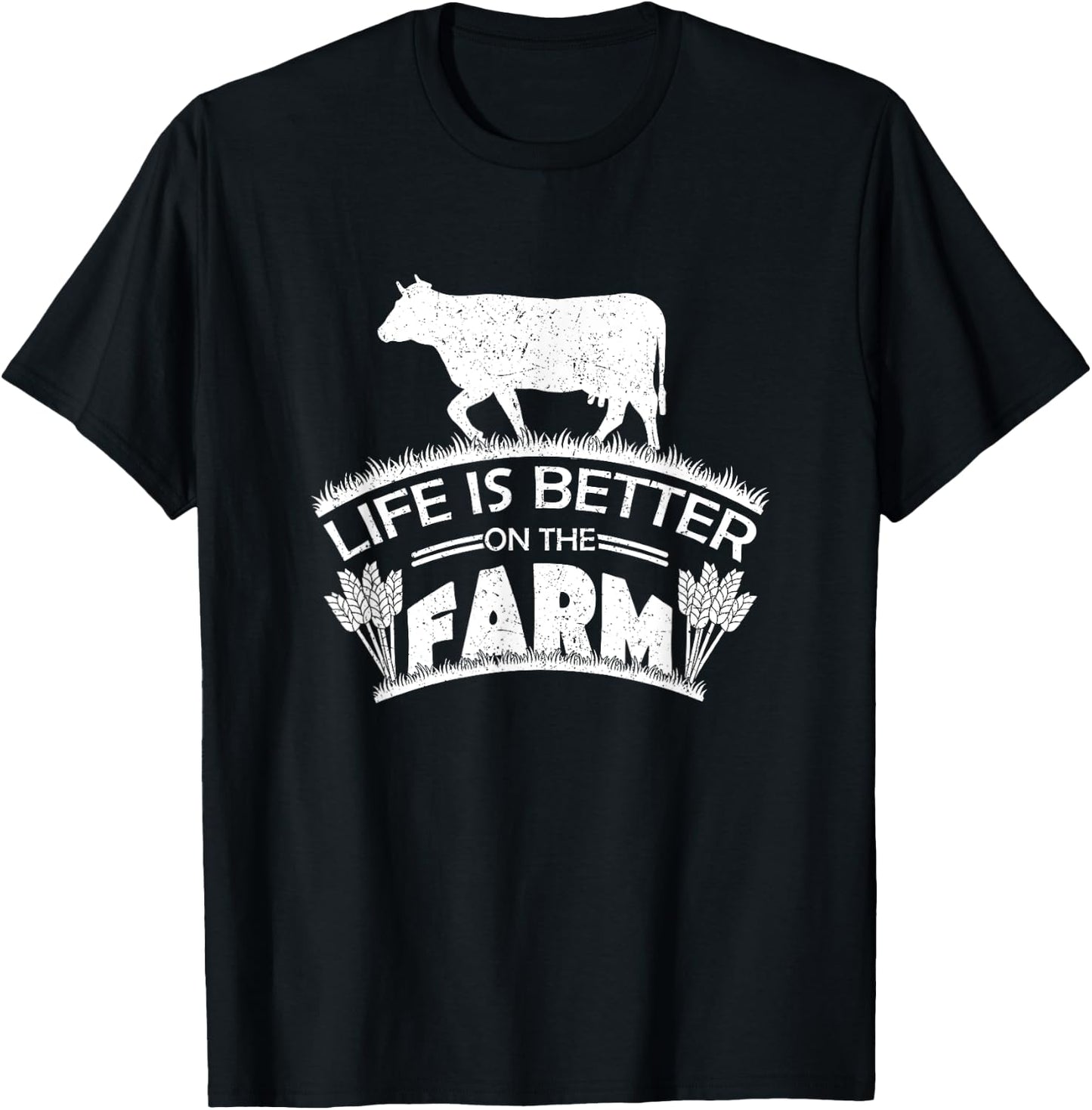 Life Is Better On The Farm Cute Ranching Farming Gift Quote T-Shirt - T-Shirt | Black