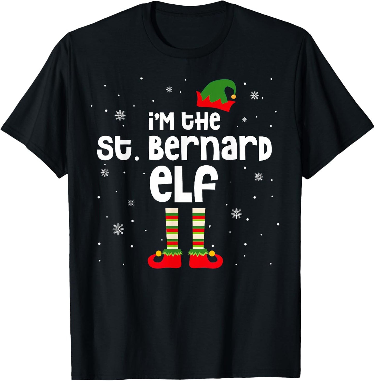 I'm The St. Bernard ELF Christmas St. Bernard Dog Lover Gift T-Shirt - T-Shirt | Black