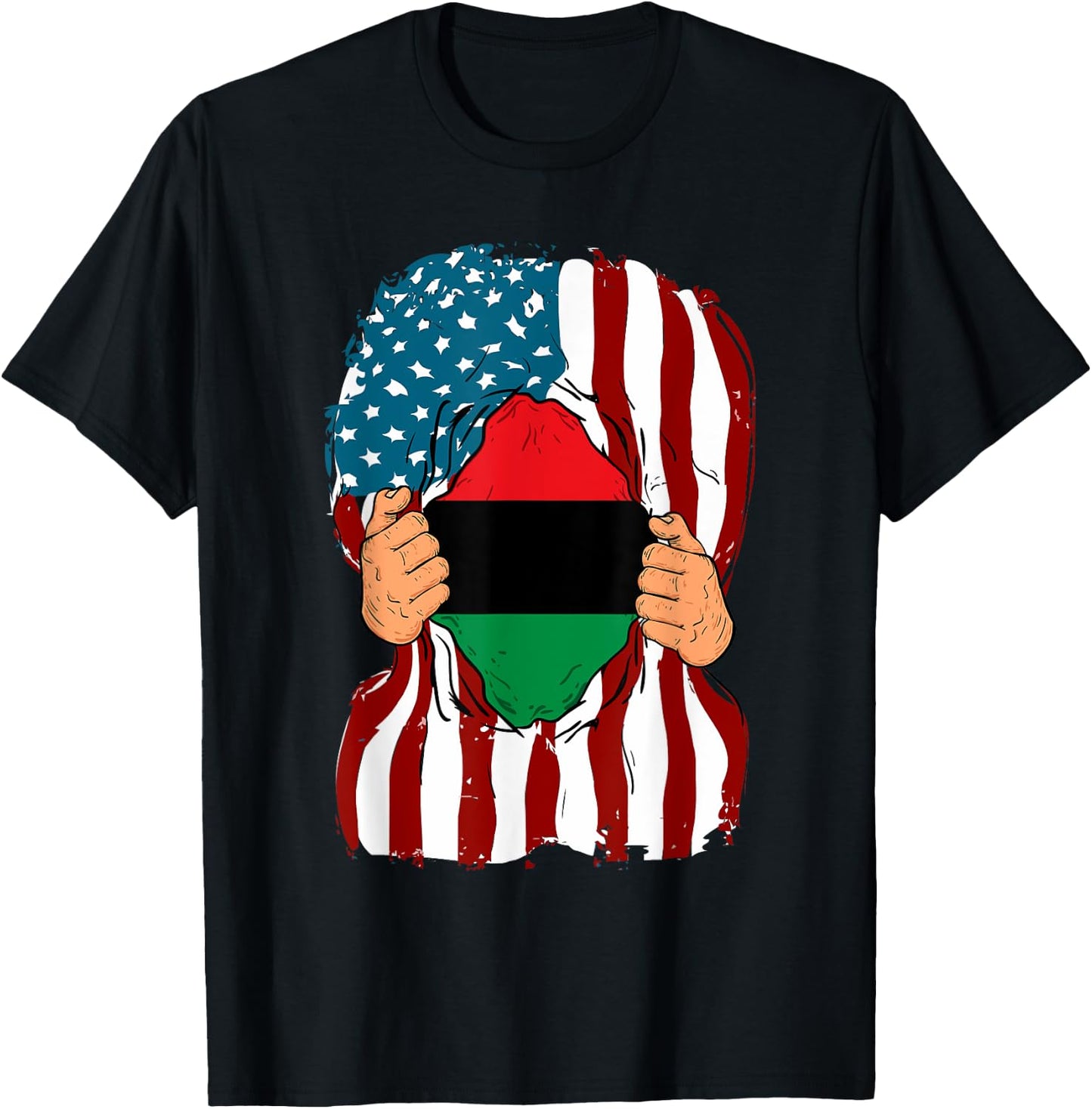 Pan African UNIA Flag Funny Loyal Afro Americans USA Gift T-Shirt - T-Shirt | Black