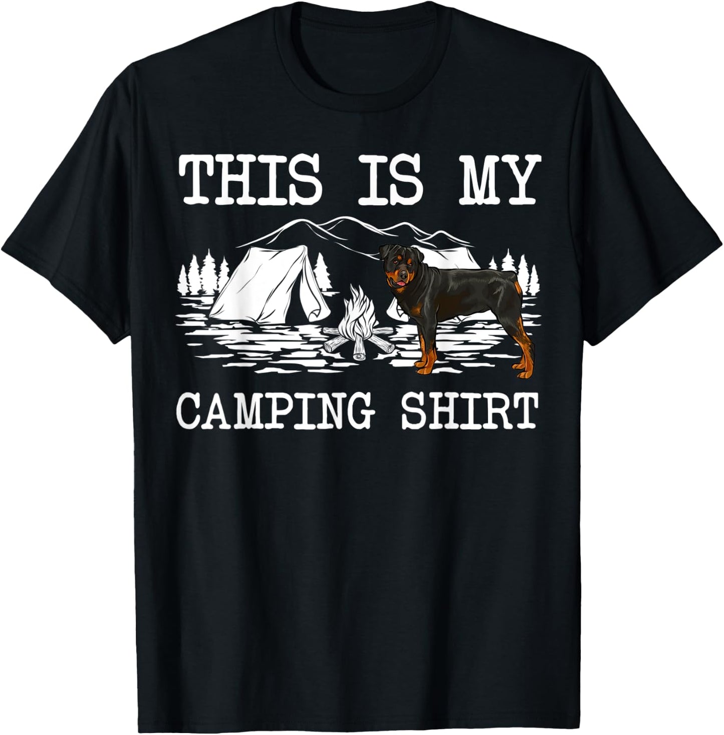 Campfire Rottweiler Dog This Is My Camping T-Shirt - T-Shirt | Black