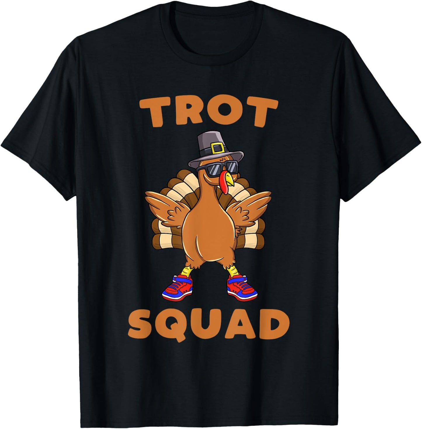 Turkey Trot Squad Funny Thanksgiving Day 5k Run Pilgrim Gift T-Shirt - T-Shirt | Black
