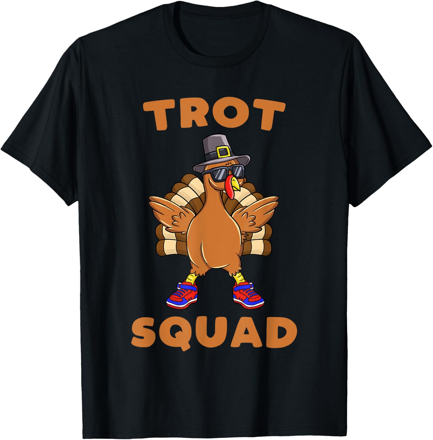 Turkey Trot Squad Funny Thanksgiving Day 5k Run Pilgrim Gift T-Shirt - T-Shirt | Black
