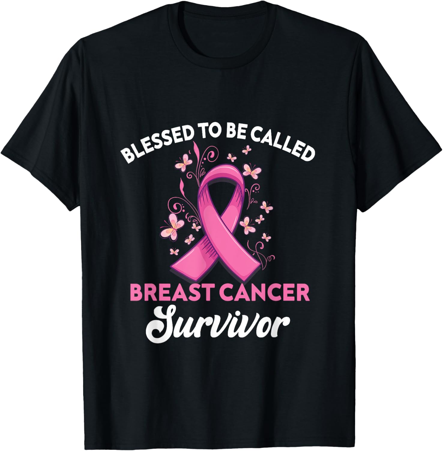 Support Breast Cancer survivor Breast Cancer Awareness T-Shirt - T-Shirt | Black