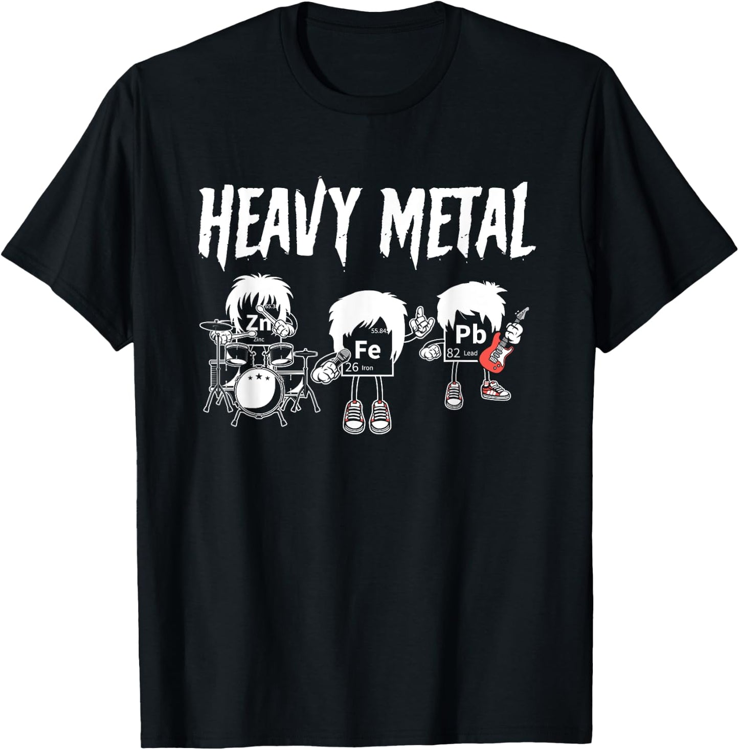 Heavy Metals Chemistry Pun Periodic Table T-Shirt - T-Shirt | Black