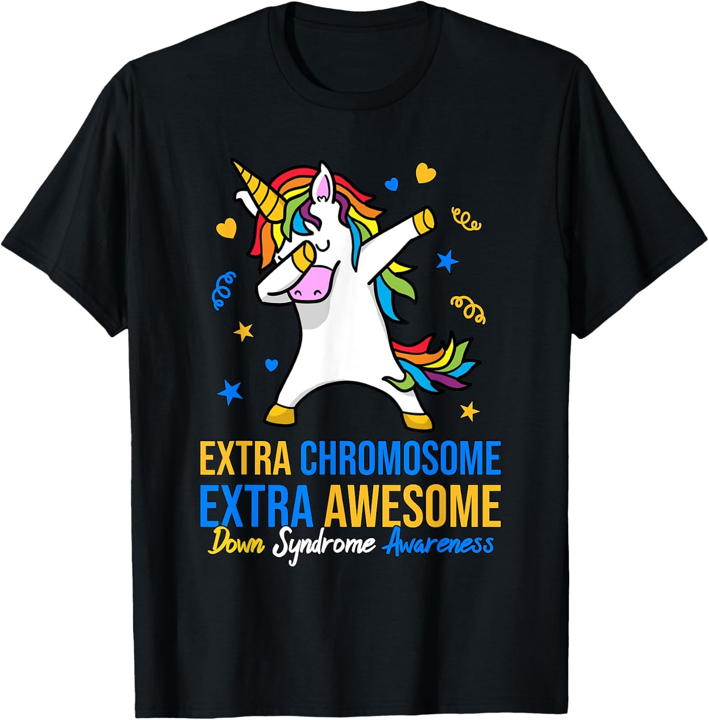 Extra Chromosome Down Syndrome Awareness Awesome Unicorn T21 T-Shirt - T-Shirt | Black