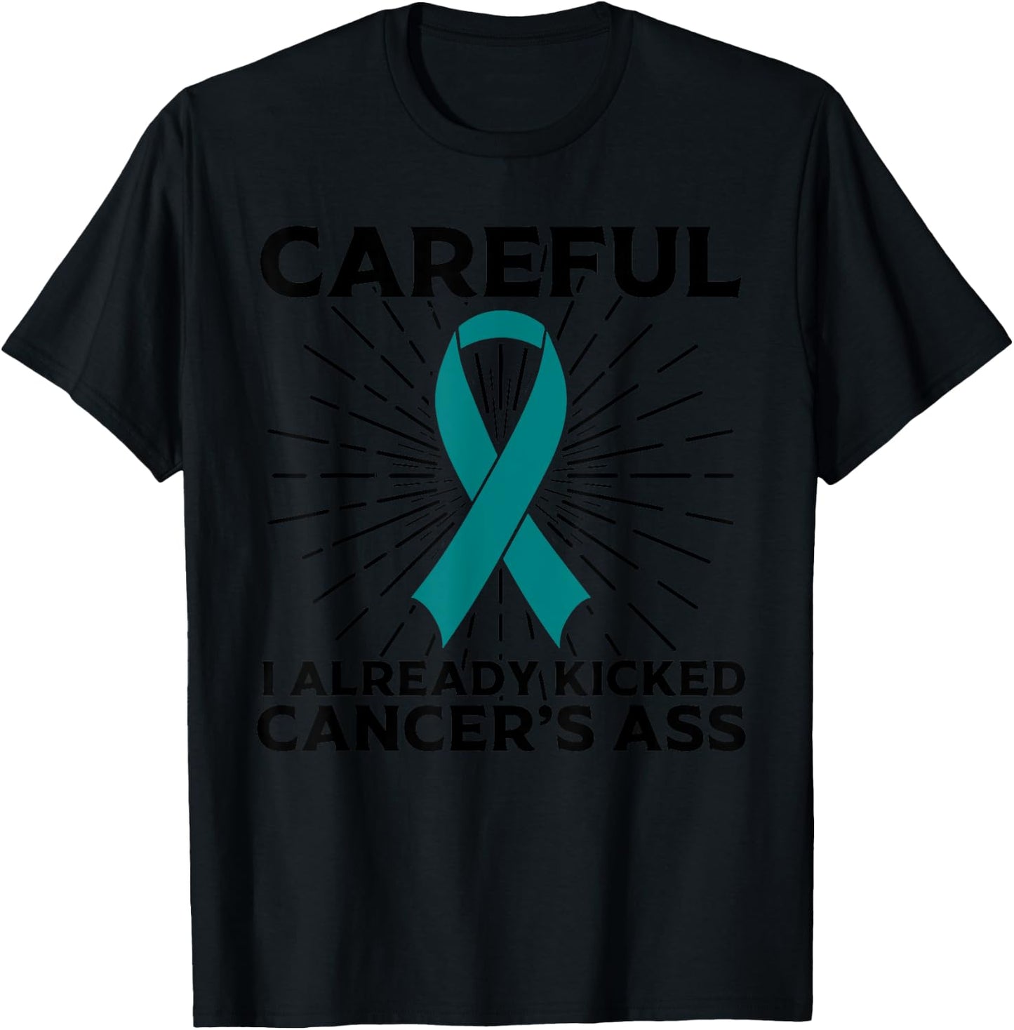 Funny Ovarian Cancer Awareness Gifts Survivors T-Shirt - T-Shirt | Black