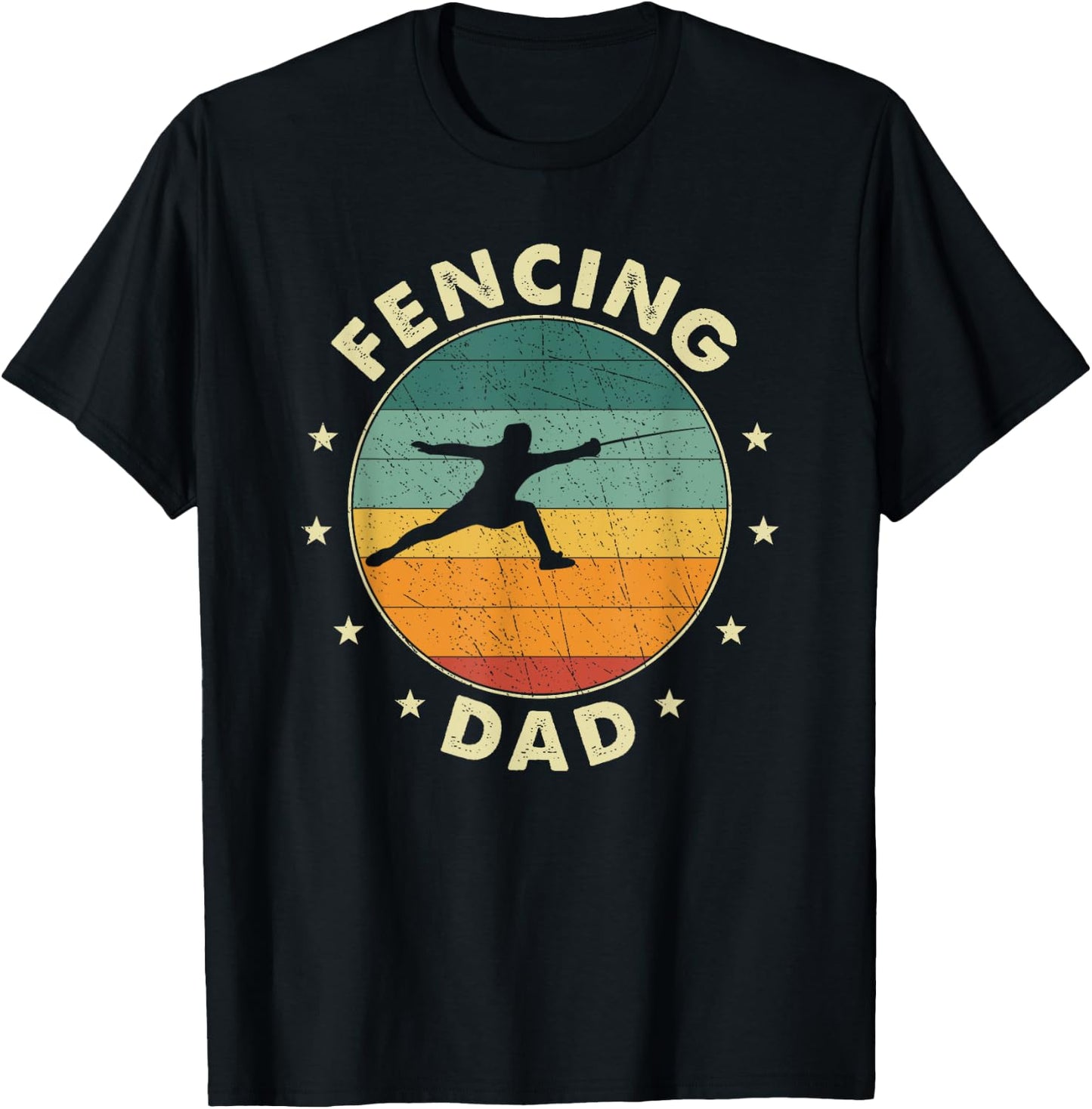 Fencing Dad Father Fencer T-Shirt - T-Shirt | Black