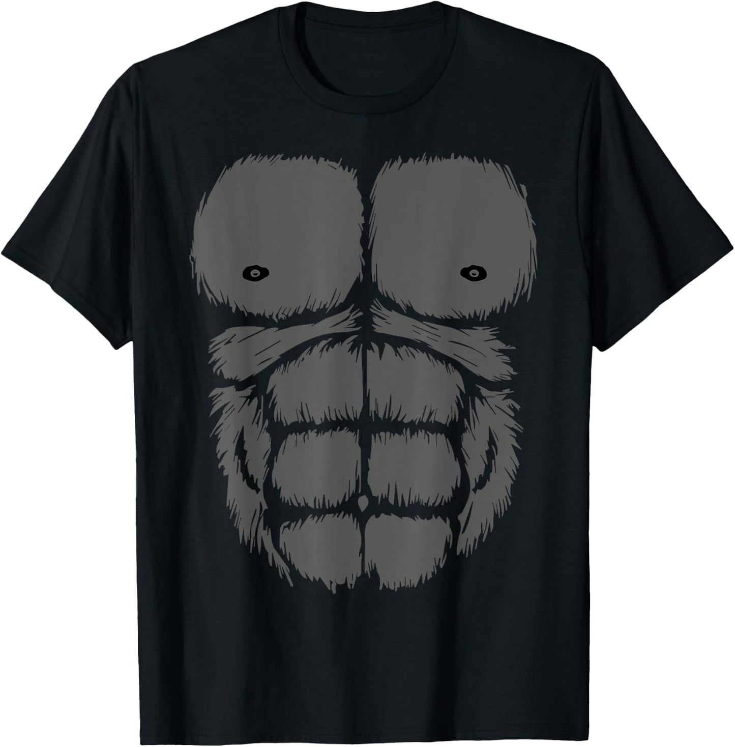 Gorilla Monkey Belly Chest Costume Shirt Men DIY Halloween T-Shirt - T-Shirt | Black