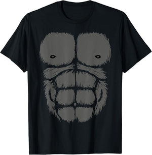 Gorilla Monkey Belly Chest Costume Shirt Men DIY Halloween T-Shirt - T-Shirt | Black