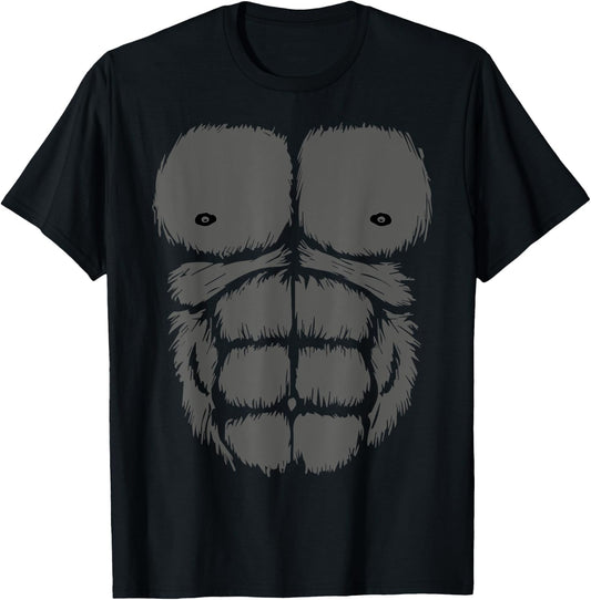 Gorilla Monkey Belly Chest Costume Shirt Men DIY Halloween T-Shirt - T-Shirt | Black