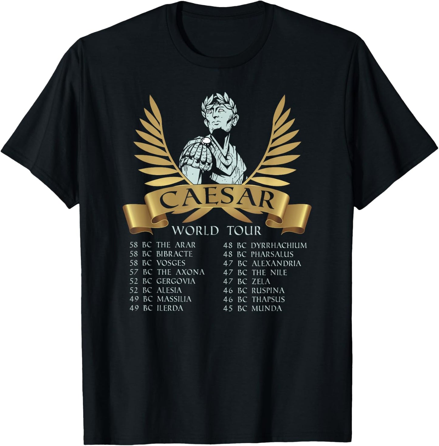 Funny Ancient Rome - Gaius Julius Caesar World Tour T-Shirt - T-Shirt | Black