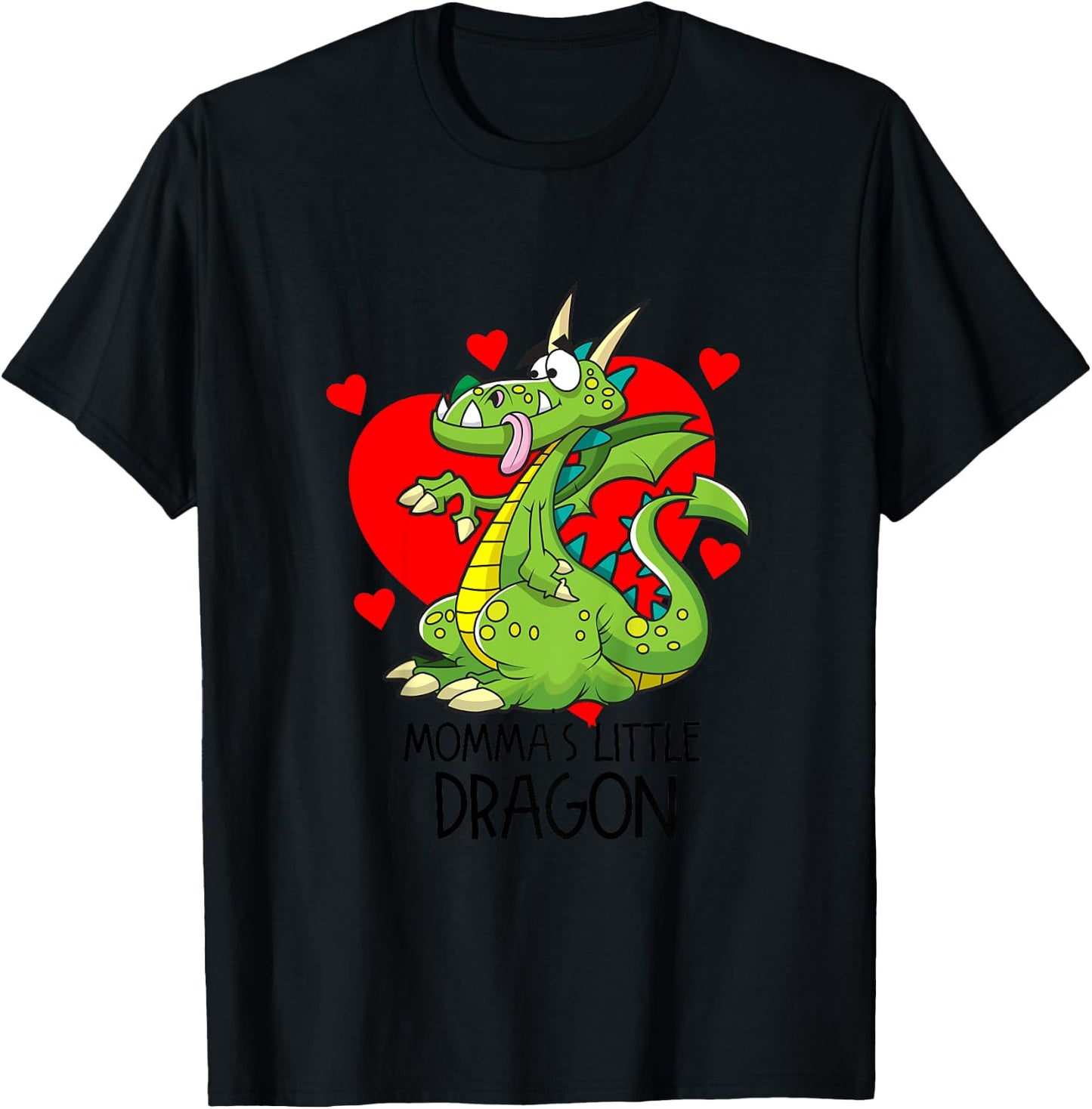 Kids Momma's Little Dragon Boys And Girls Dragon Graphic T-Shirt - T-Shirt | Black