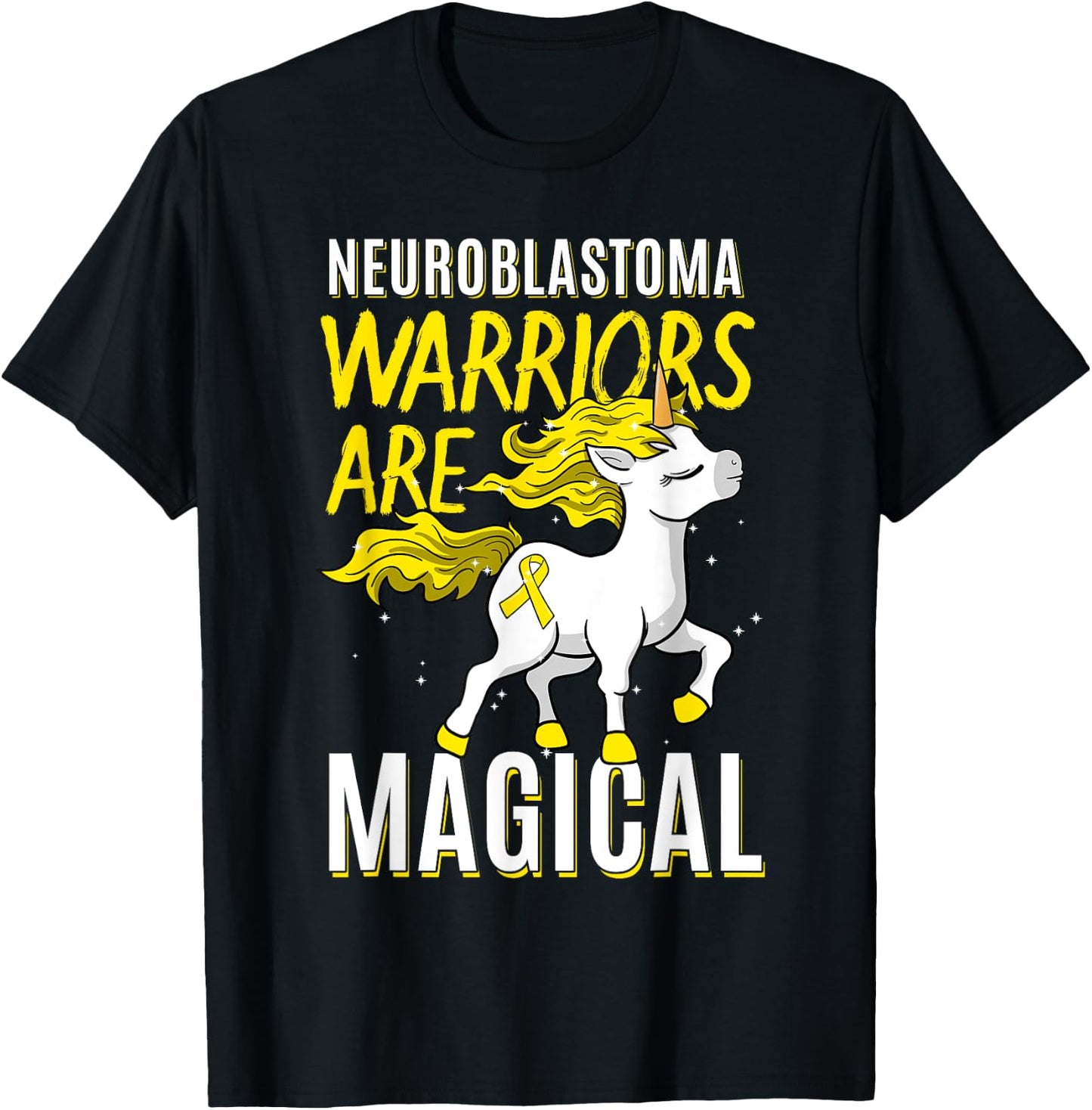 Neuroblastoma Warrior Nerve Tissue Unicorn Cancer Gift T-Shirt - T-Shirt | Black
