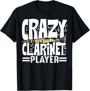 Funny Crazy Clarinet Player Gift Clarinetist Men Women T-Shirt - T-Shirt | Black