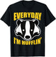 Everyday I'm Huffling Huffle Cute Funny Honey Badger Animal T-Shirt - T-Shirt | Black
