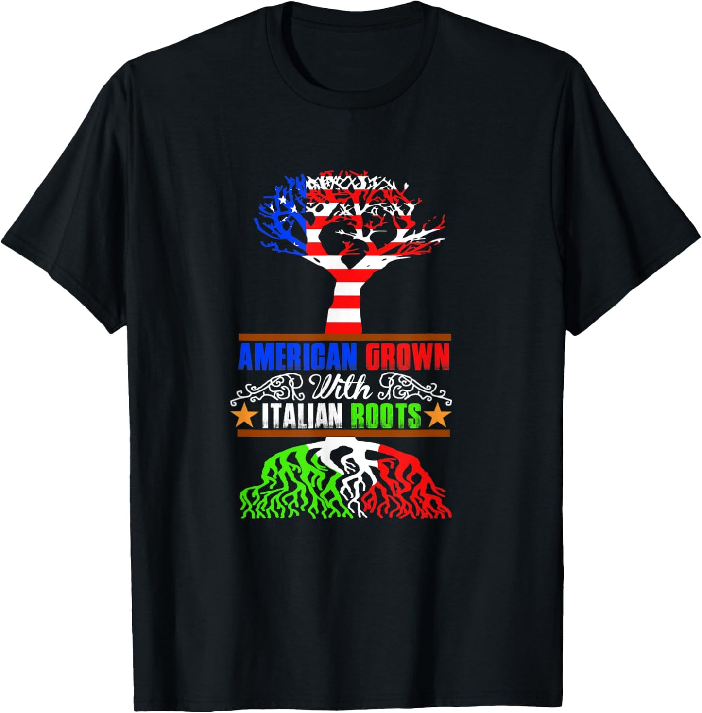 American Grown with Italian Roots T-Shirt - T-Shirt | Black