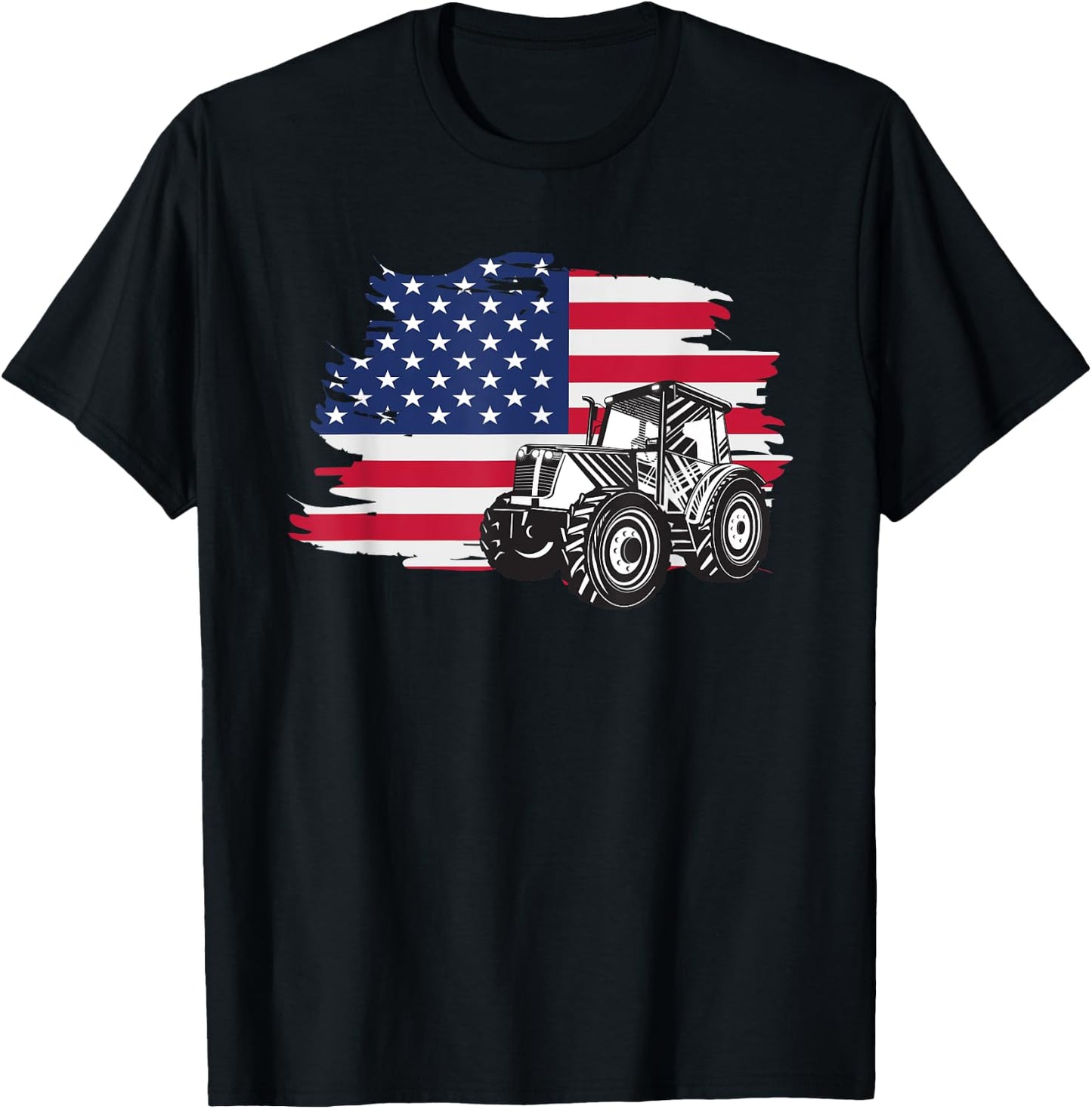 American Farmer US Flag - Farmer & Farming Gift T-Shirt - T-Shirt | Black