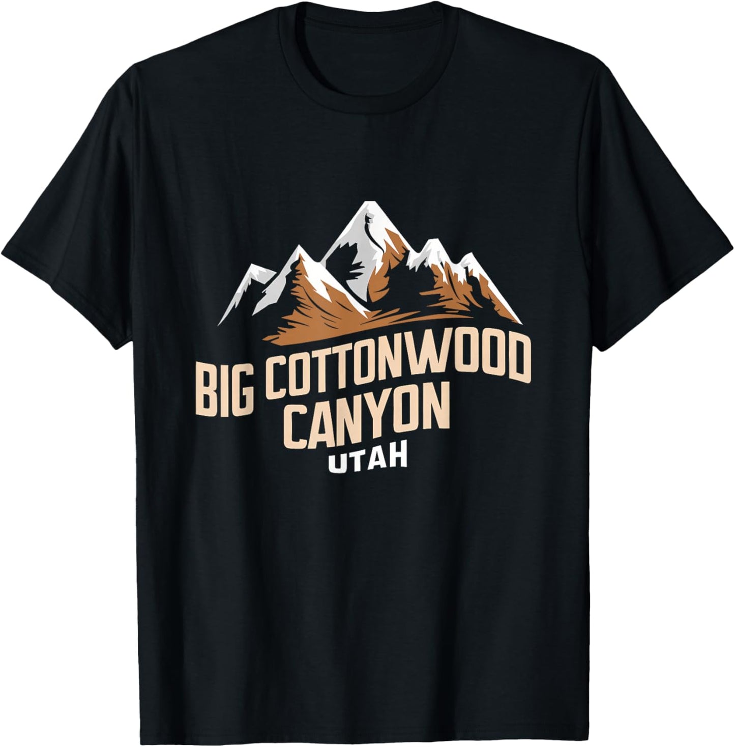 Big Cottonwood Canyon Utah Logo Brighton Wasatch Mountains T-Shirt - T-Shirt | Black