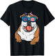 Bandana English Bulldog American USA 4th Of July Fourth Dog Kids Men T-Shirt - T-Shirt | Black