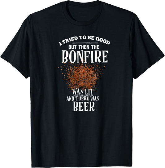 Funny Bonfire Beer Gifts T-Shirt - T-Shirt | Black