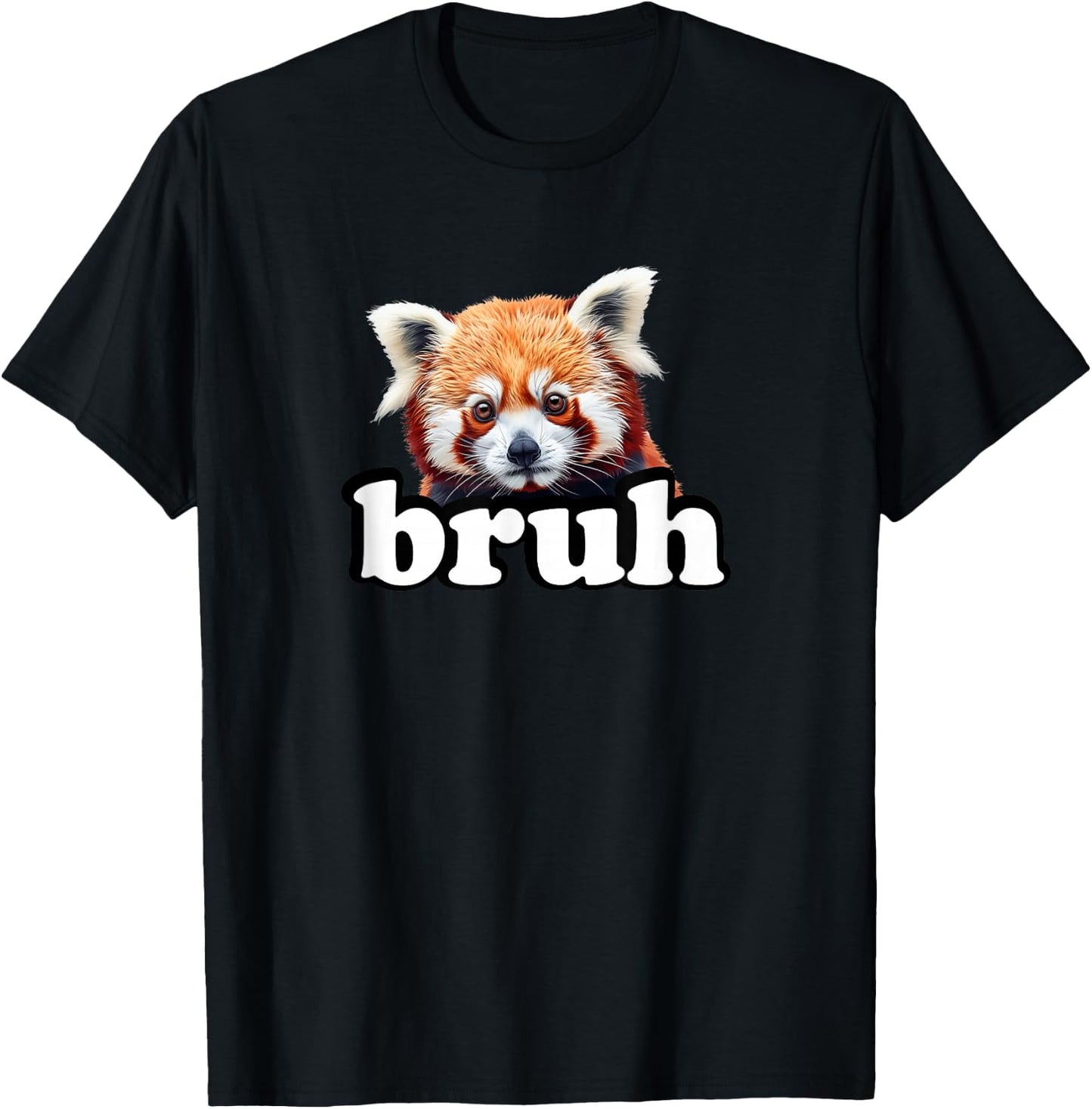 Cute Bruh Meme Boys Girls Kids Red Panda Lover T-Shirt - T-Shirt | Black