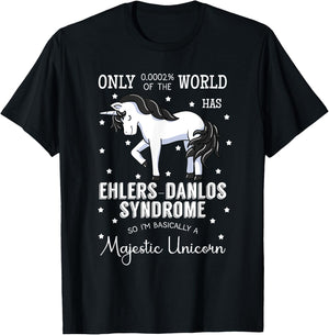 Majestic Unicorn Ehlers Danlos Black And White Zebra Stripe T-Shirt - T-Shirt | Black
