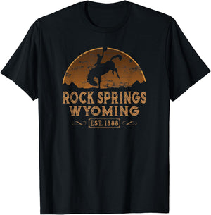 Rock Springs Wyoming WY Wild West Rodeo Cowboy T-Shirt - T-Shirt | Black