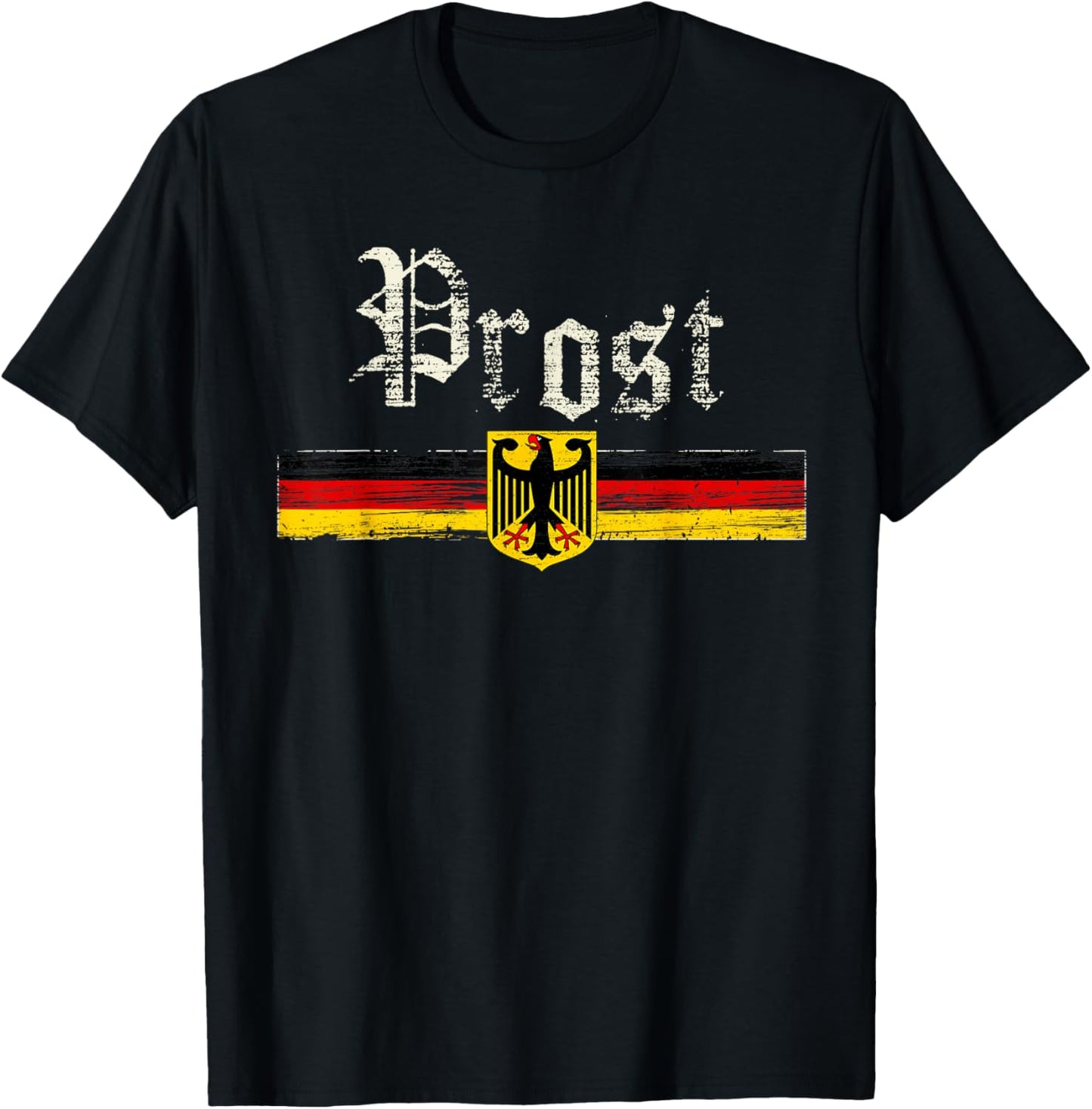 Oktoberfest Shirt Women German Flag Prost Vintage T-Shirt - T-Shirt | Black