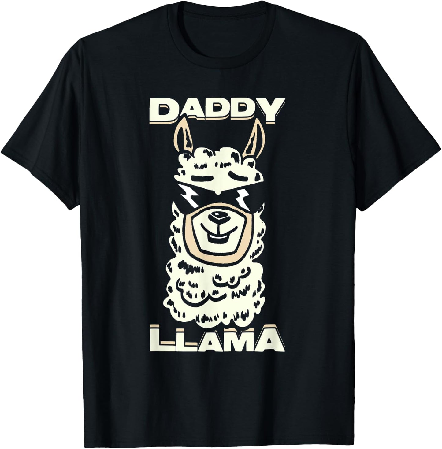 Daddy Llama Fathers Day T-Shirt - T-Shirt | Black