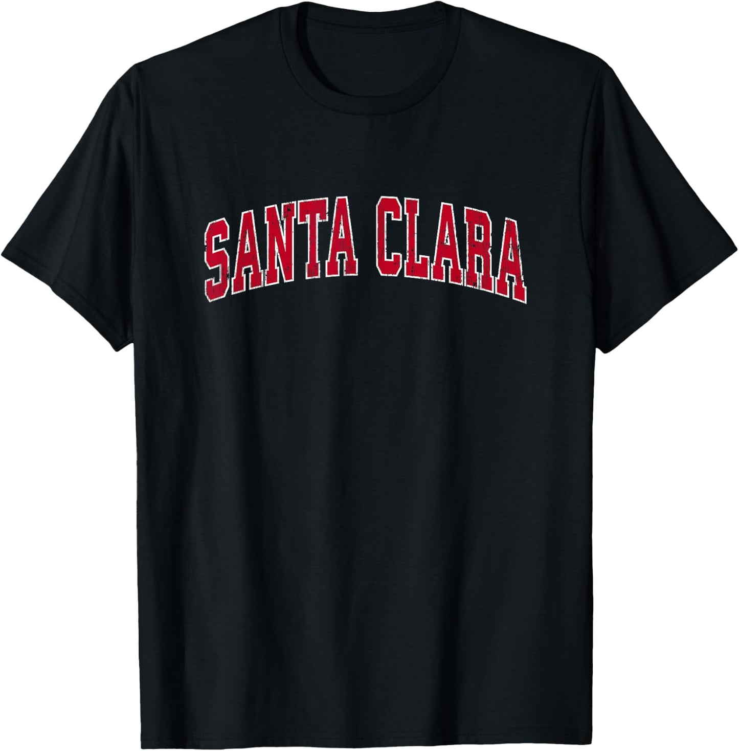 Santa Clara California CA Vintage Sports Design Red Design T-Shirt - T-Shirt | Black