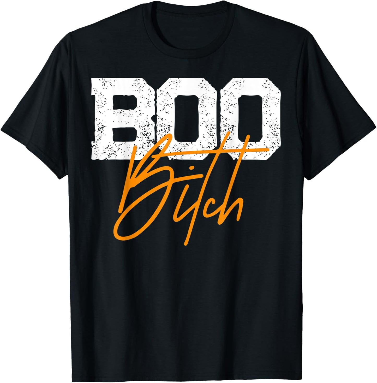 Boo Bitch sassy distressed retro Halloween T-Shirt - T-Shirt | Black
