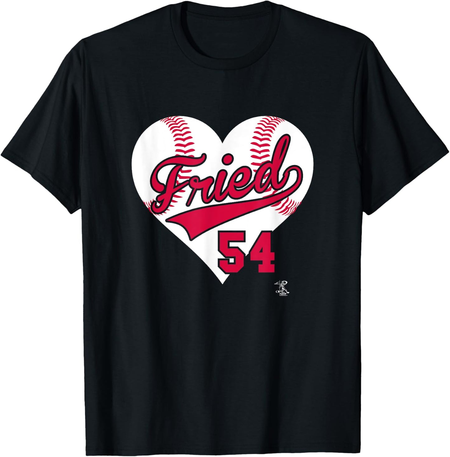 Max Fried Baseball Heart Gameday T-Shirt - T-Shirt | Black