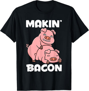 Making Bacon Funny Pig Jokes Adult Humor T-Shirt - T-Shirt | Black