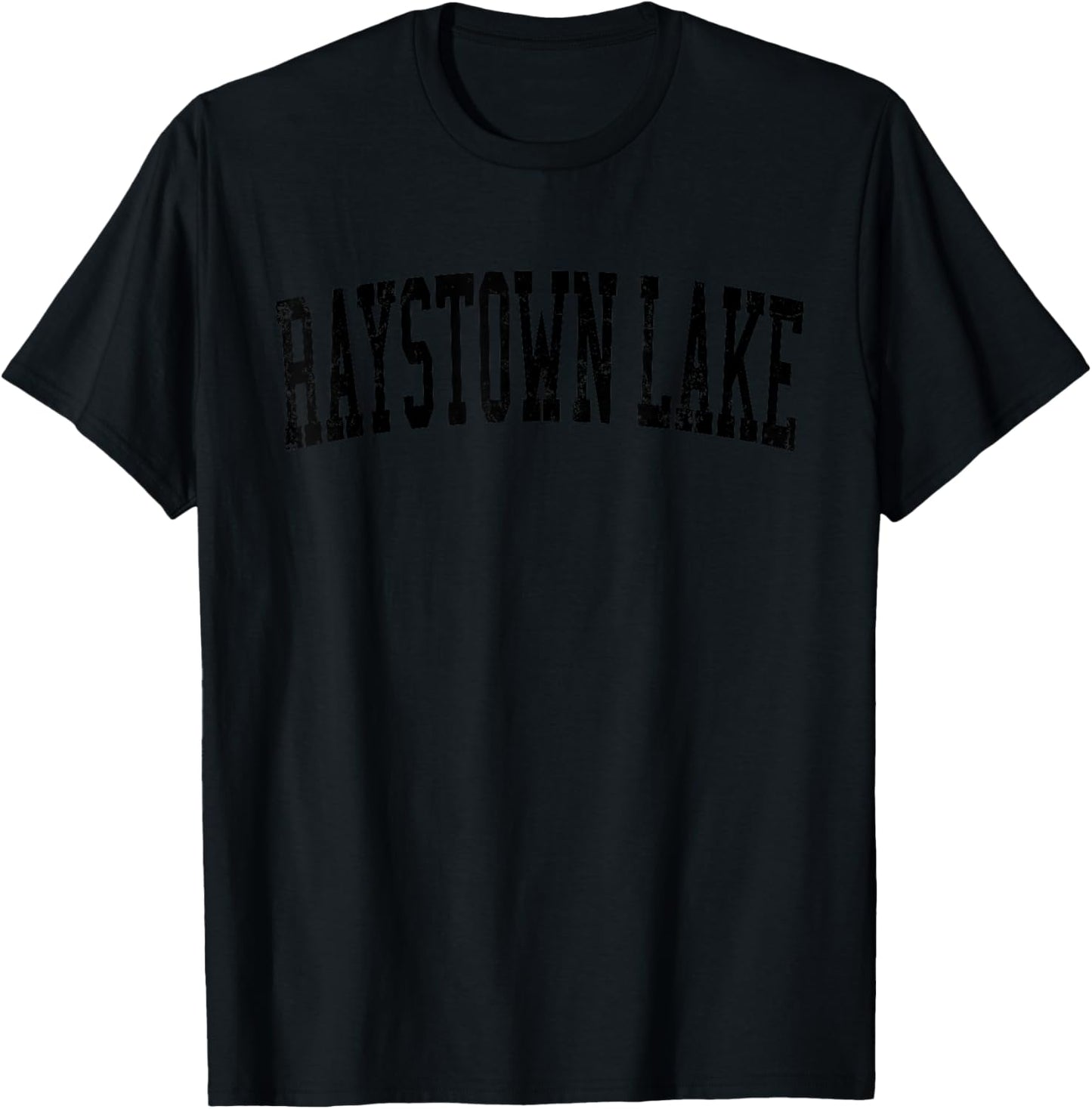 Vintage Raystown Lake Distressed Black Varsity Style T-Shirt - T-Shirt | Black