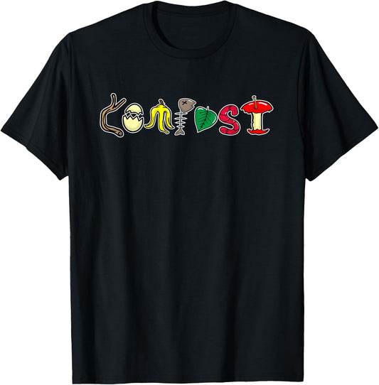 Composting Recycling Earth Day Compost Recycle T-Shirt - T-Shirt | Black