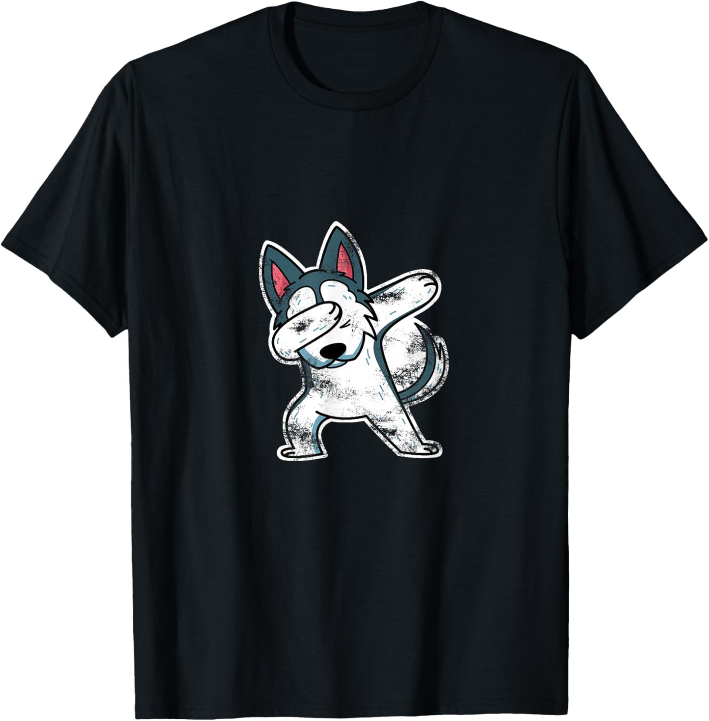 Husky Dog Lover Gift Dabbing Husky Women Kids T-Shirt - T-Shirt | Black