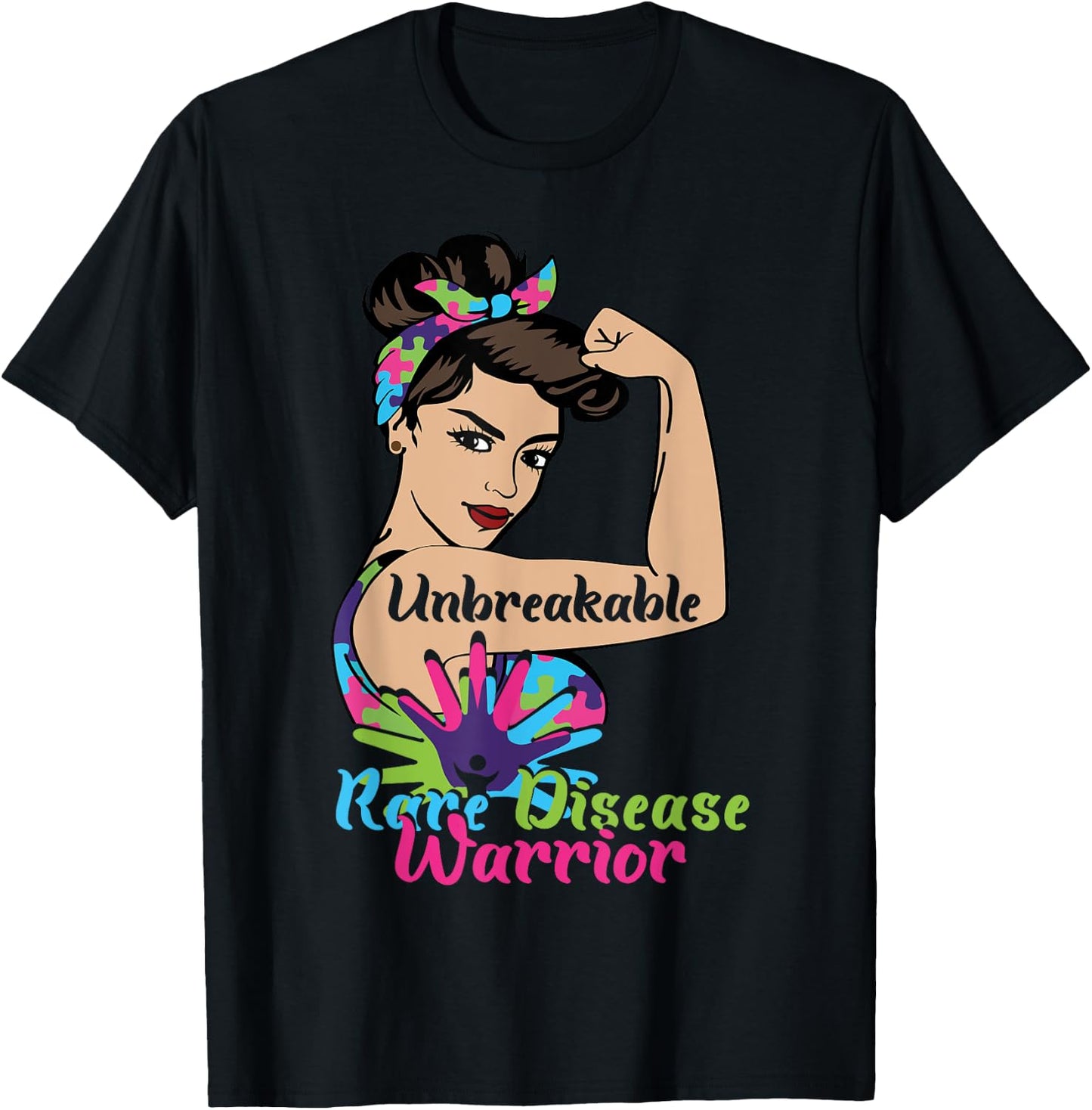 Unbreakable Rare Disease Warrior rare disease awareness T-Shirt - T-Shirt | Black