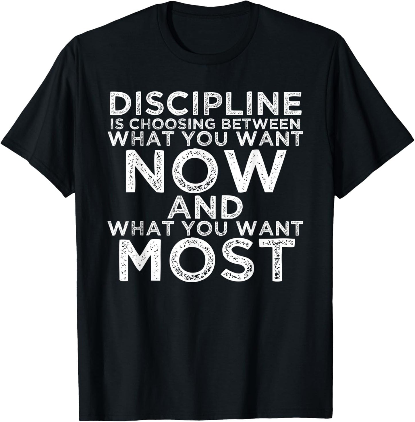 Discipline Motivational Quotes Inspirational Gifts For Gym T-Shirt - T-Shirt | Black