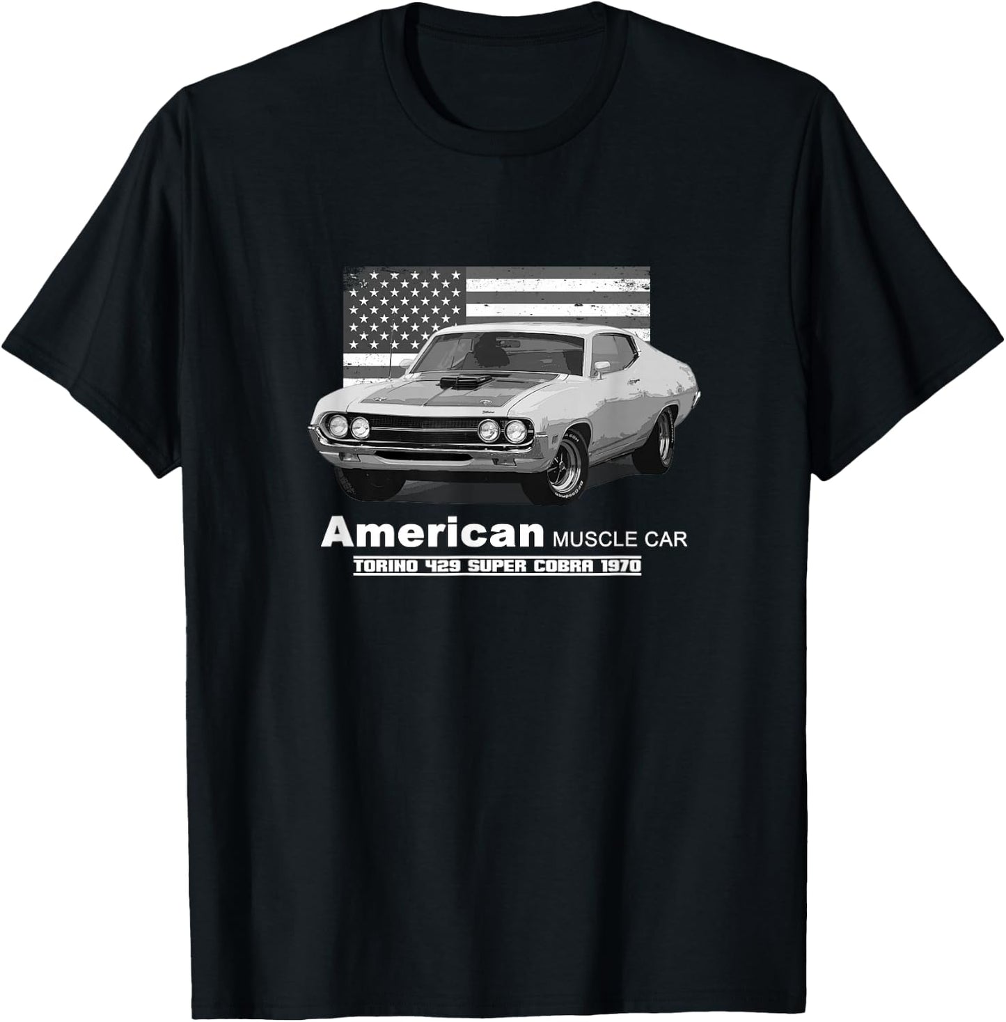 Torino 429 Super Cobra American Muscle Car 70s T-Shirt - T-Shirt | Black