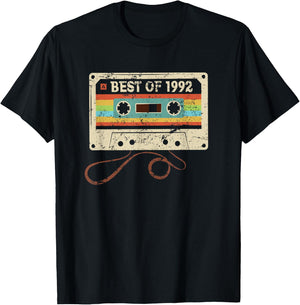 Best of 1992 Vintage 33 Year Old Men Women 33rd Birthday T-Shirt - T-Shirt | Black
