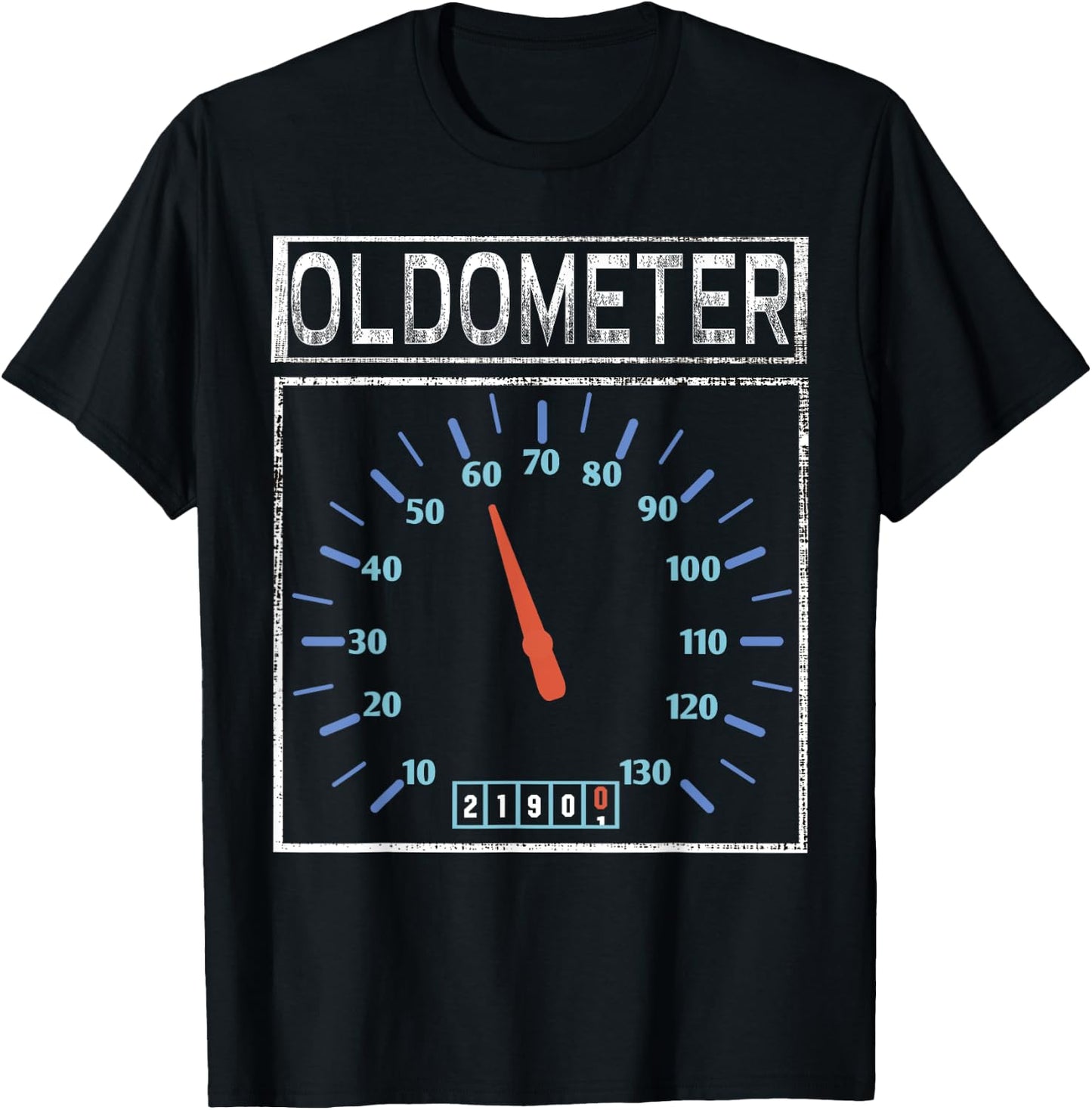 Oldometer 60 Shirt Speedometer 60th Birthday Funny T-Shirt - T-Shirt | Black