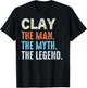 CLAY The Legend Name Personalized Cute Idea Men Vintage CLAY T-Shirt - T-Shirt | Black