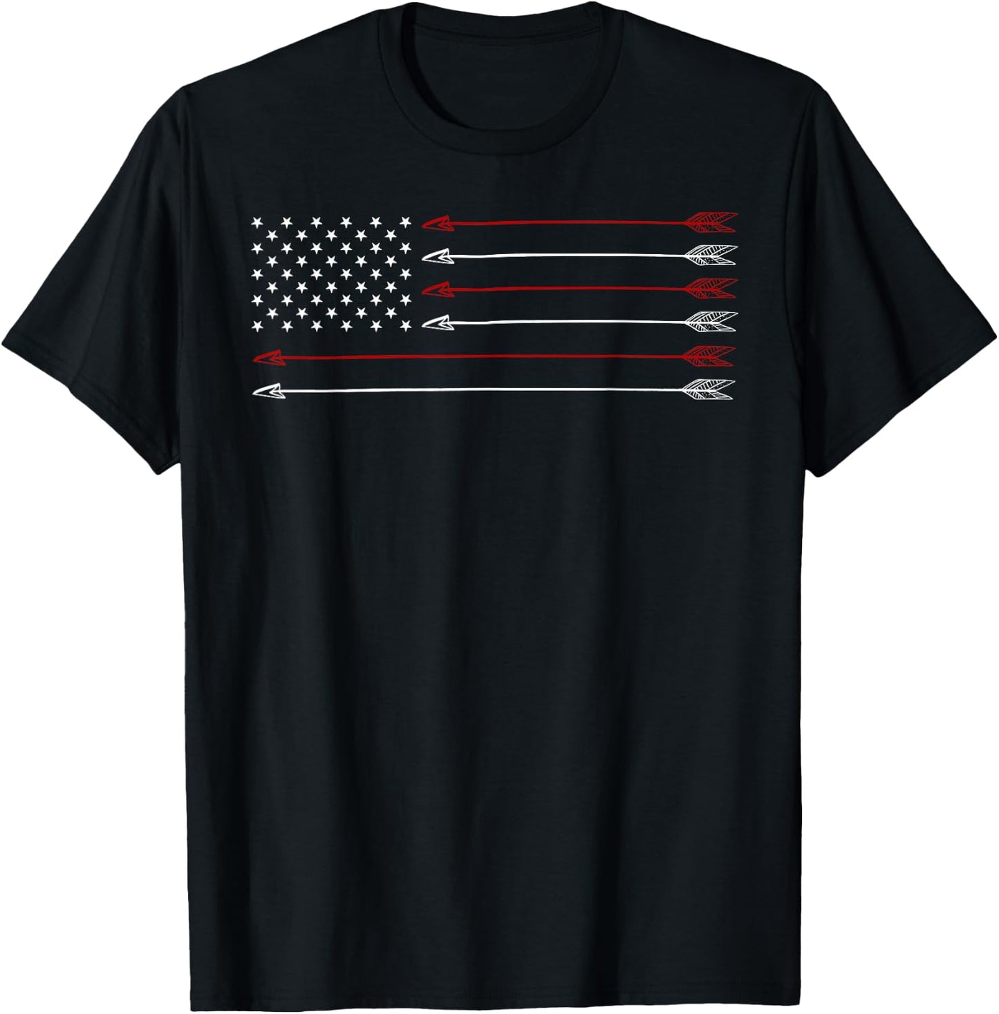 Bow Hunting Shirt Archery Archer USA Flag Men's Hunter Gift T-Shirt - T-Shirt | Black