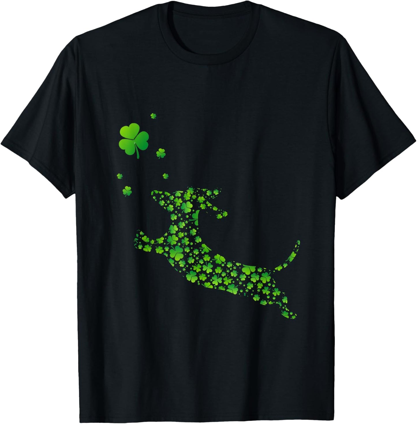 Cute Dachshund Dog With Irish Shamrock St Patricks Day Men Women Kids T-Shirt - T-Shirt | Black