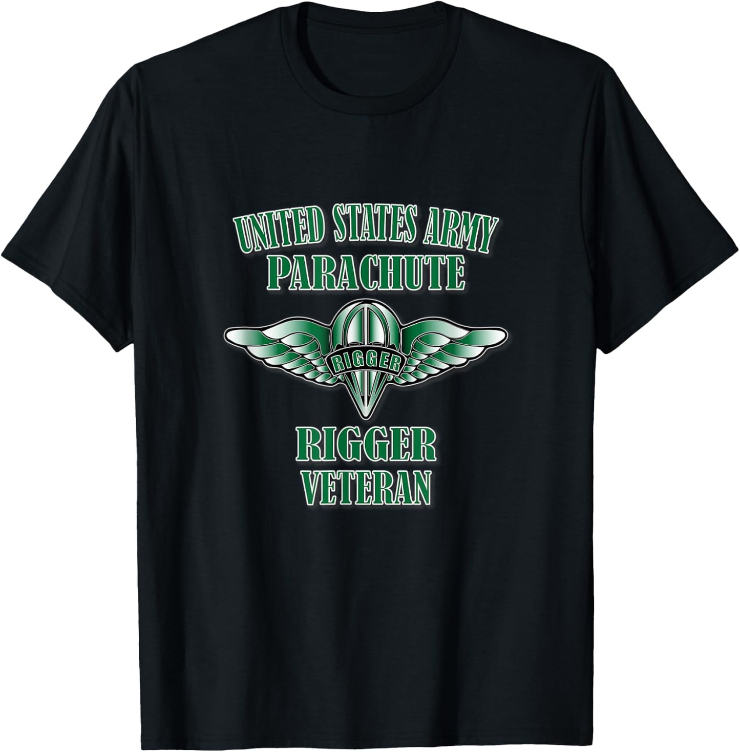 Parachute Rigger Veteran (Front Design) T-Shirt - T-Shirt | Black